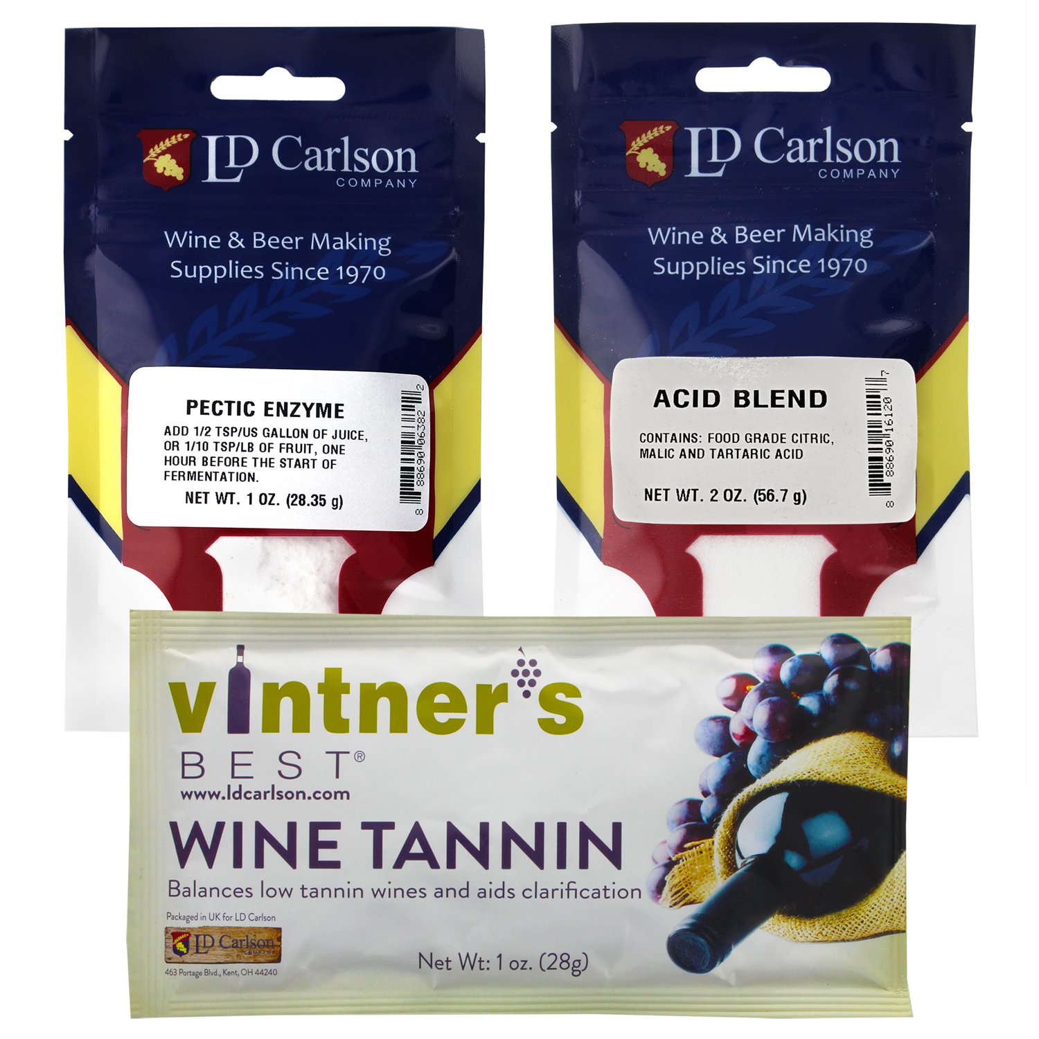 Wine Tannin 1 oz, Pectic Enzyme 1 oz, Acid Blend 2 oz Bundle for Wine Making 742436737739 eBay